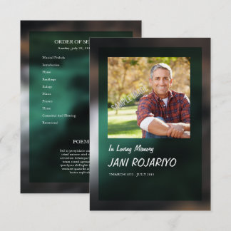 Convites Funeral Order of Service Card Template