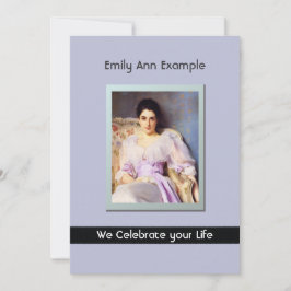 Convites Funeral ou Memorial de Foto Personalizada (Vivendo