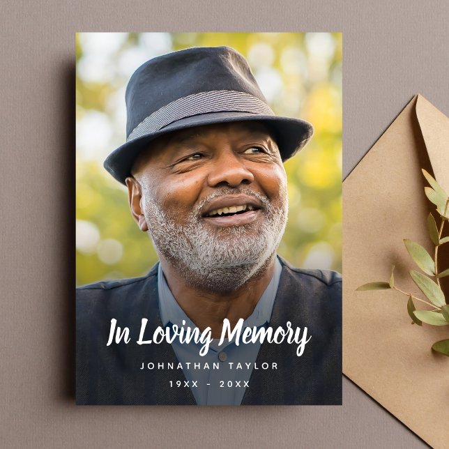 Convites Funeral Personalizada do tributo Memorial Personal (Photo Memorial Card)
