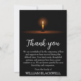 Convites funeral preto e branco, obrigado cartas