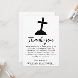Convites funeral preto e branco, obrigado cartas