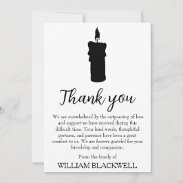 Convites funeral preto e branco, obrigado cartas