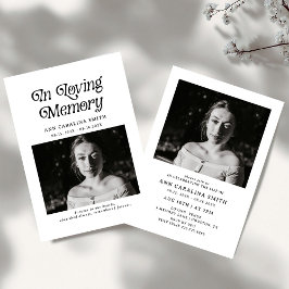 Convites Funeral Retroativo Mínimo Na Memória Adorável