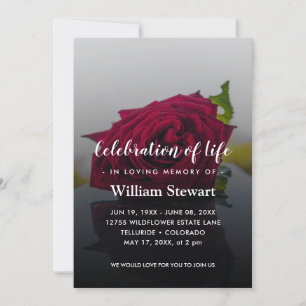 Convites Funeral Russo   Celebração Floral Rosa da Vida