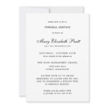 Funeral Service Black White Elegant