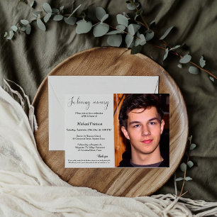 Convites Funeral, serviço memorial, celebração da vida