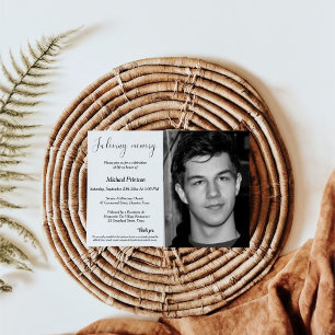 Convites Funeral, serviço memorial, celebração da vida