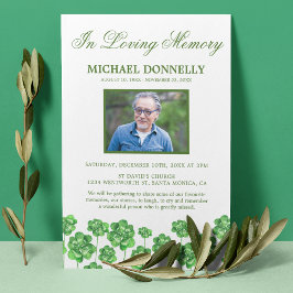 Convites Funeral Shamrock | Foto de Celebração de Vida