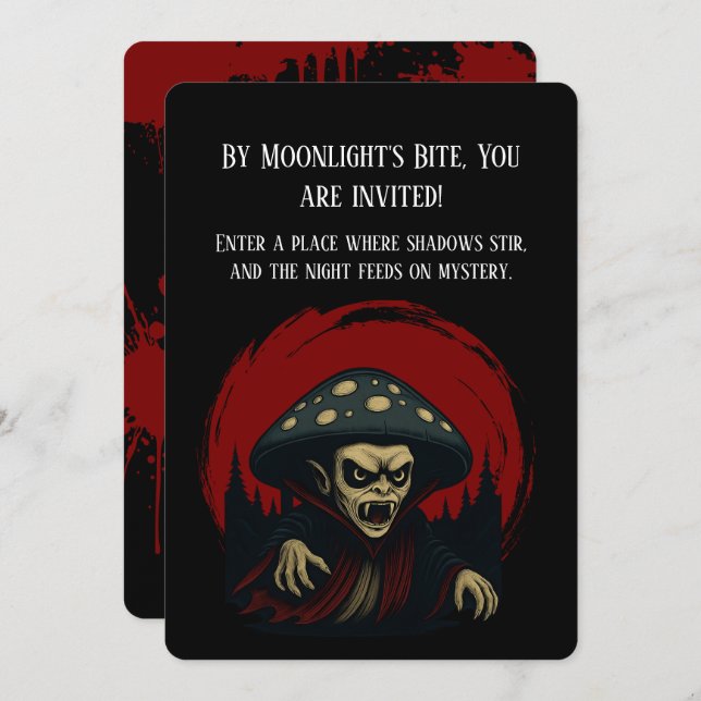 Convites Fungos Dentes Que Sangram MycoVamp (Frente/Verso)