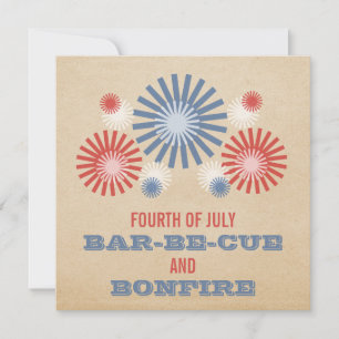 Convites Funky 4 de julho Fireworks Invite