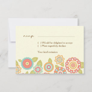 Convites Funky Boho Retro Flowers Casamento