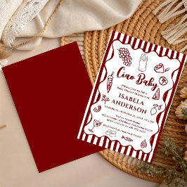 Convites Funky Ciao Baby Hand Drawn Italian Baby Shower 