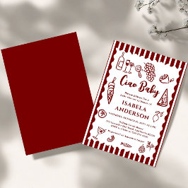 Convites Funky Ciao Baby Hand Drawn Italian Baby Shower 