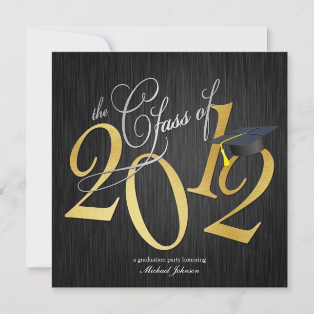 Convites Funky Class of 2012 Invites (prata / ouro) (Frente)