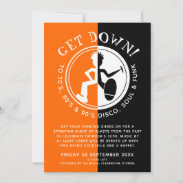 Convites Funky Clubber - Laranja preto para baixo