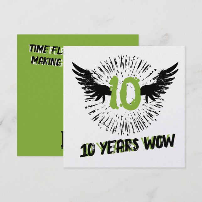 Convites Funky cool employee anniversary recognition card (Frente/Verso)