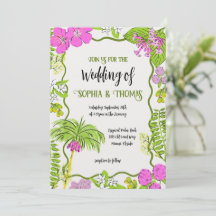 Funky Drawn Casamento Floral Tropical
