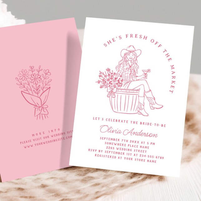 Convites Funky Fresco do Chá de panela de Mercado (Criador carregado)