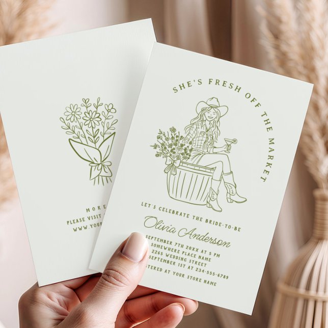 Convites Funky Fresco do Chá de panela de Mercado (Criador carregado)