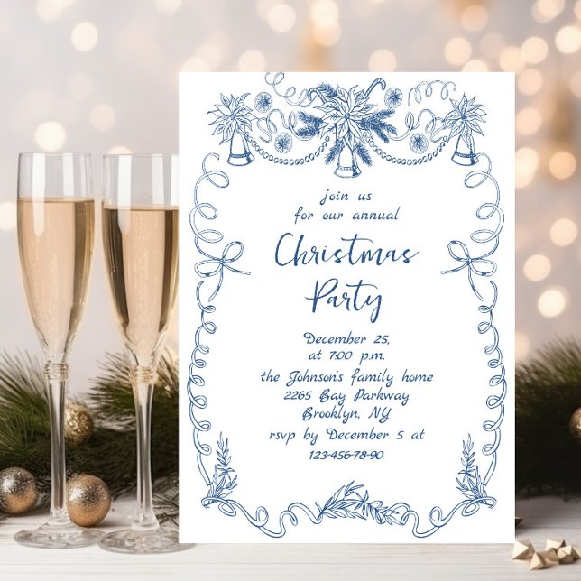 Convites Funky Hand Drake Festa de Natal Whimsical (Criador carregado)