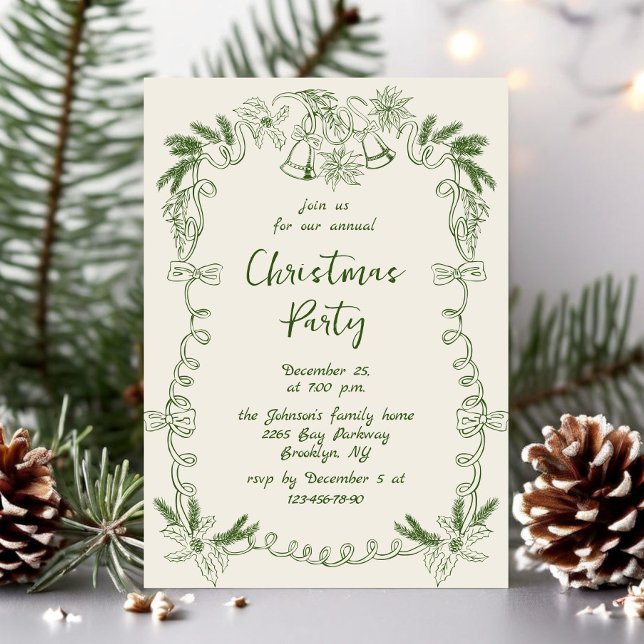 Convites Funky Hand Drake Festa de Natal Whimsical (Criador carregado)