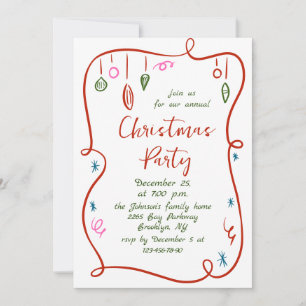 Convites Funky Hand Drake Festa de Natal Whimsical