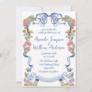 Convites Funky Hand Drawn Retro Casamento