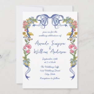 Convites Funky Hand Drawn Retro Casamento