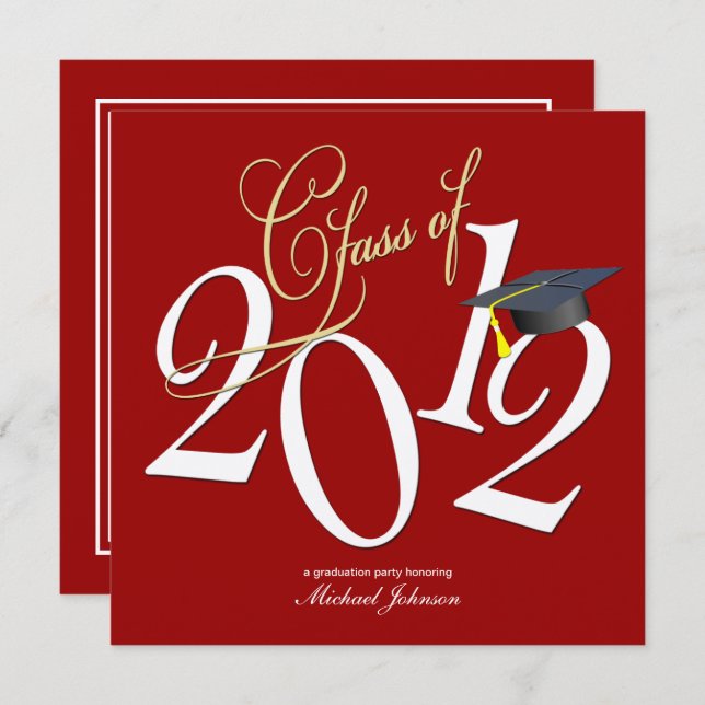 Convites FunkyClass de 2012 (Red/Metallic Silver) (Frente/Verso)