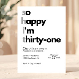 Convites Funny 31st Birthday Funny Humuor Hilarious