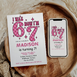 Convites Funny 7th Birthday | “I Was 6, Now 7” Party