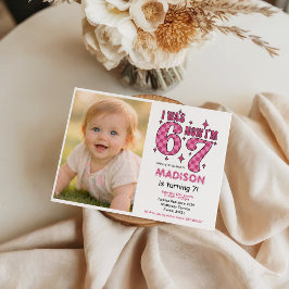 Convites Funny 7th Birthday | “I Was 6, Now 7” Party