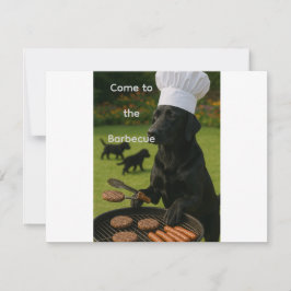 Convites Funny black Labrador grill chef