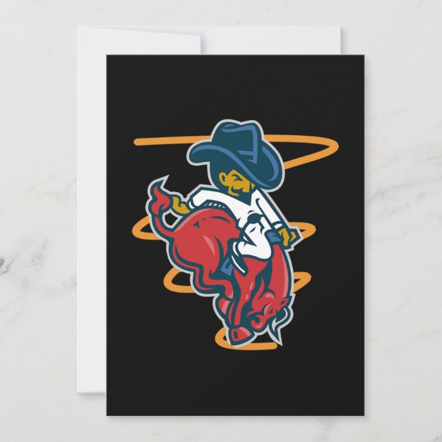 Convites Funny Bull Rider Country Cowboy Andando Rodeo Gift (Frente)