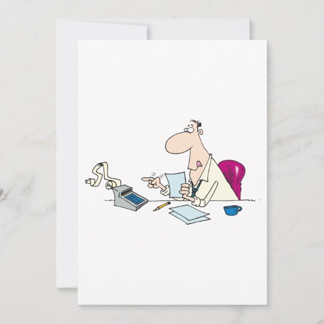 Convites Funny Cartoon Contabilista Humor (Frente)