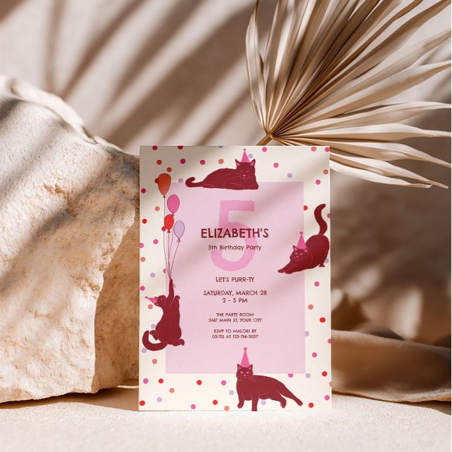 Convites Funny Cats cute Purrfect Birthday Party (Criador carregado)