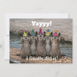 Convites 🎓Funny Cheeky Otter Celebration Card – Custom 