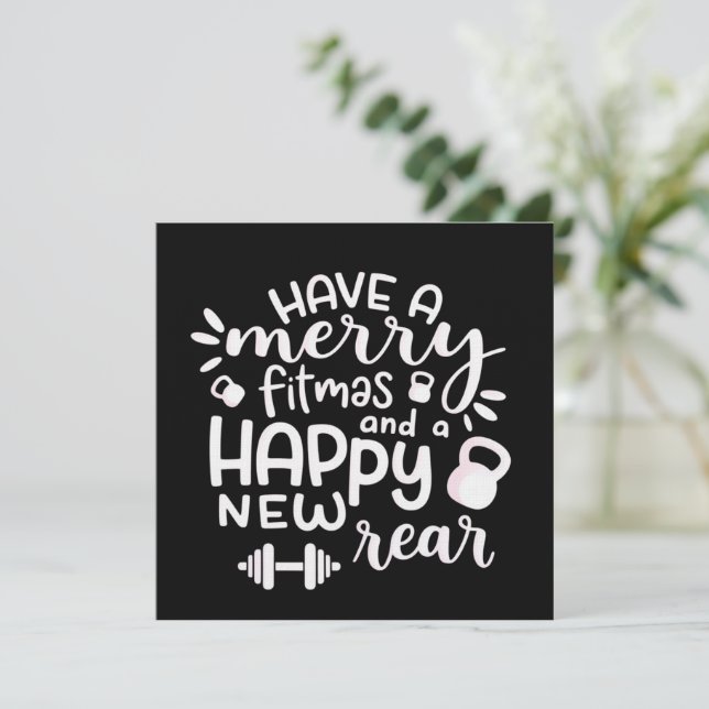 Convites Funny Christmas Fitness Sarcastic Gym Holiday Gift (Em pé/Frente)