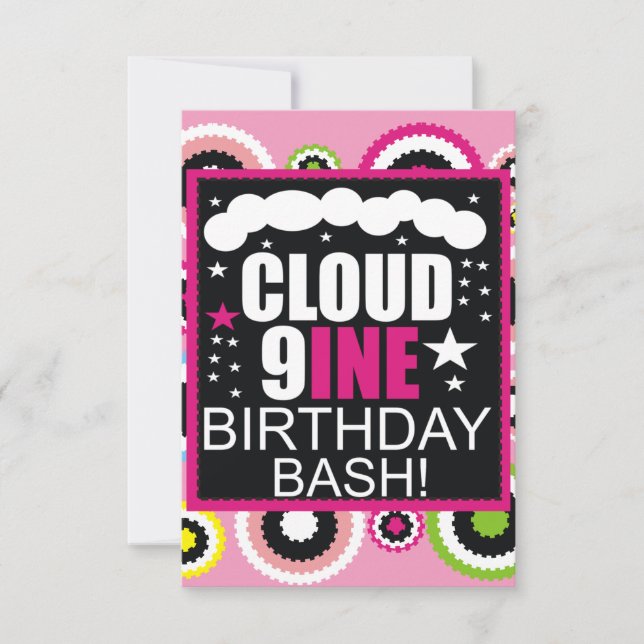 Convites Funny Cloud Nine Cosmic Birthday Party Invitation (Frente)