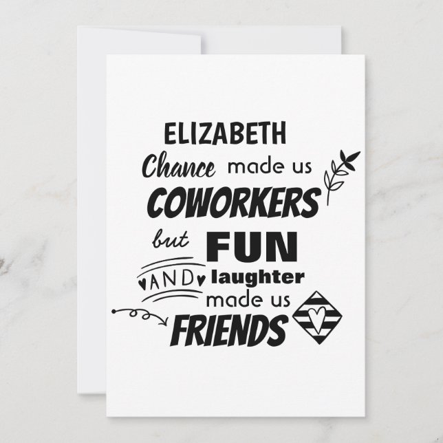 Convites Funny COWORKER Deixando Boa sorte, amigo (Frente)