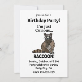 Convites Funny Curious Raccoon Birthday Party
