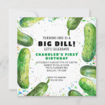 Convites Funny Dill Pickle Pun Aniversário<br><div class="desc">Um convite de aniversário bonito e engraçado com picles de aquarela. Perfeito para qualquer idade.</div>