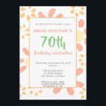 Convites Funny Floral Motivacional 70 Festa de aniversário<br><div class="desc">convite de aniversário 70 para ela com um padrão floral simples num fundo branco. Convidado de festa engraçado e motivacional. As flores são cor-de-rosa e amareladas. Na frente do cartão está um texto motivacional, positivo e engraçado 70. Você pode facilmente mudar o nome, a idade, a data, a localização etc....</div>
