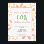 Convites Funny Floral Motivacional 80 Festa de aniversário<br><div class="desc">convite de aniversário 80 para ela com um padrão floral simples num fundo branco. Convidado de festa engraçado e motivacional. As flores são cor-de-rosa e amareladas. Na frente do cartão está um texto motivacional, positivo e engraçado 80 E daí? Você pode facilmente mudar o nome, a idade, a data, a...</div>