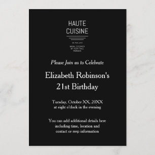 Convites Funny French Chef Haute Cuisine