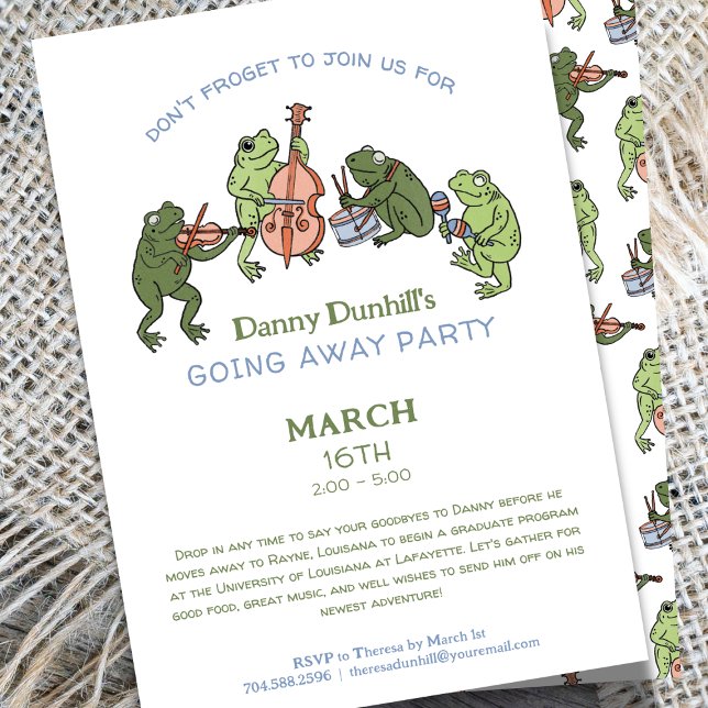 Convites Funny Frog Band Going Away Farewell Invitation (Criador carregado)