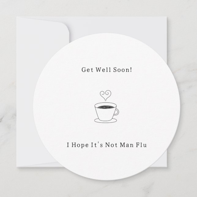 Convites Funny Get Well Soon Man Flu Card (Frente)