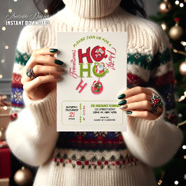 Convites Funny HO HO HO Retro Christmas Party Friendsmas