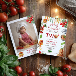 Convites Funny Holy Cannoli little meatball 2nd birthday