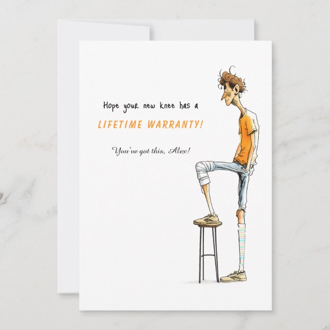 Convites Funny Knee Surgery Get Well Card – Rock This Joint (Frente)
